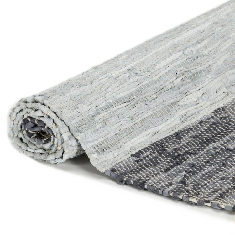 Vidaxl Teppich Chindi Hand -Wohnung 160x230 cm Ledergrau