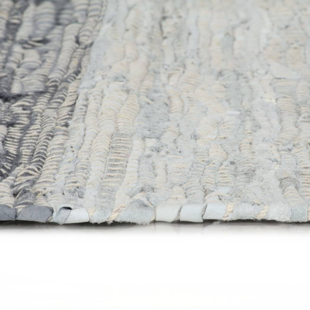 Vidaxl Teppich Chindi Hand -Wohnung 160x230 cm Ledergrau