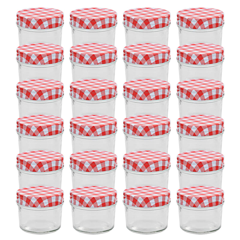 Vidaxl -Marmeladengläser mit roten Deckeln 24 St 110 ml Glas