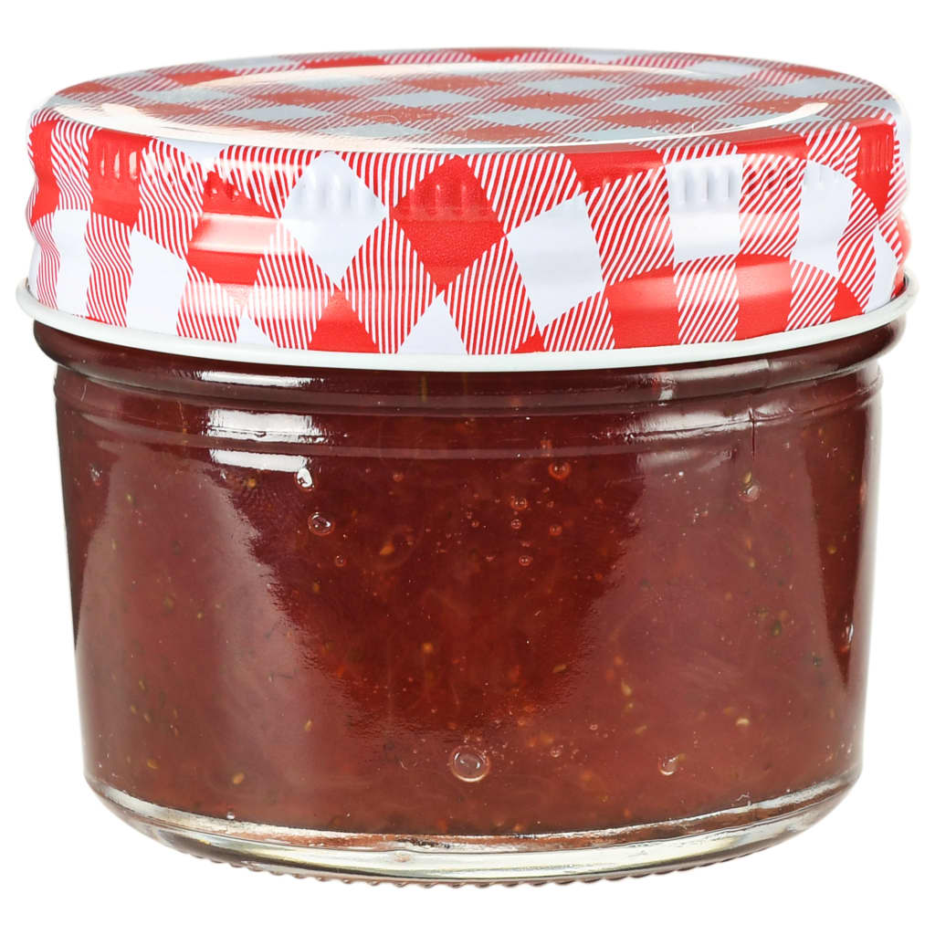 Vidaxl -Marmeladengläser mit roten Deckeln 24 St 110 ml Glas