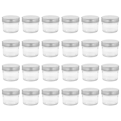 Vidaxl -Marmeladengläser mit silberfarbenen Deckel 24 St 110 ml Glas