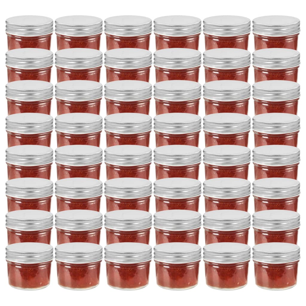 Vidaxxl Marmeladengläser mit silberfarbenem Deckel 48 Stück 110 ml Glas