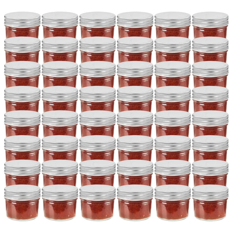 Vidaxxl Marmeladengläser mit silberfarbenem Deckel 48 Stück 110 ml Glas