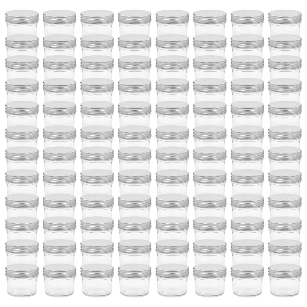 Vidaxxl Marmeladengläser mit silberfarbenem Deckel 96 Stück 110 ml Glas