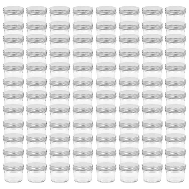 Vidaxxl Marmeladengläser mit silberfarbenem Deckel 96 Stück 110 ml Glas