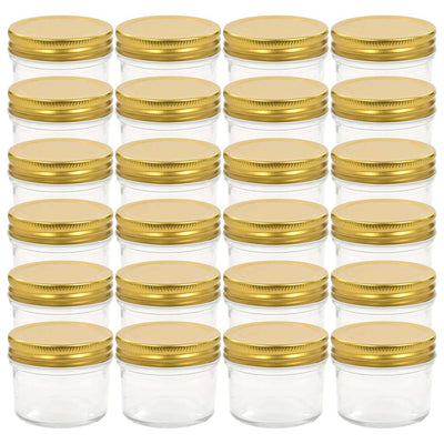 Vidaxl -Marmeladengläser mit goldfarbenen Deckeln 24 St 110 ml Glas