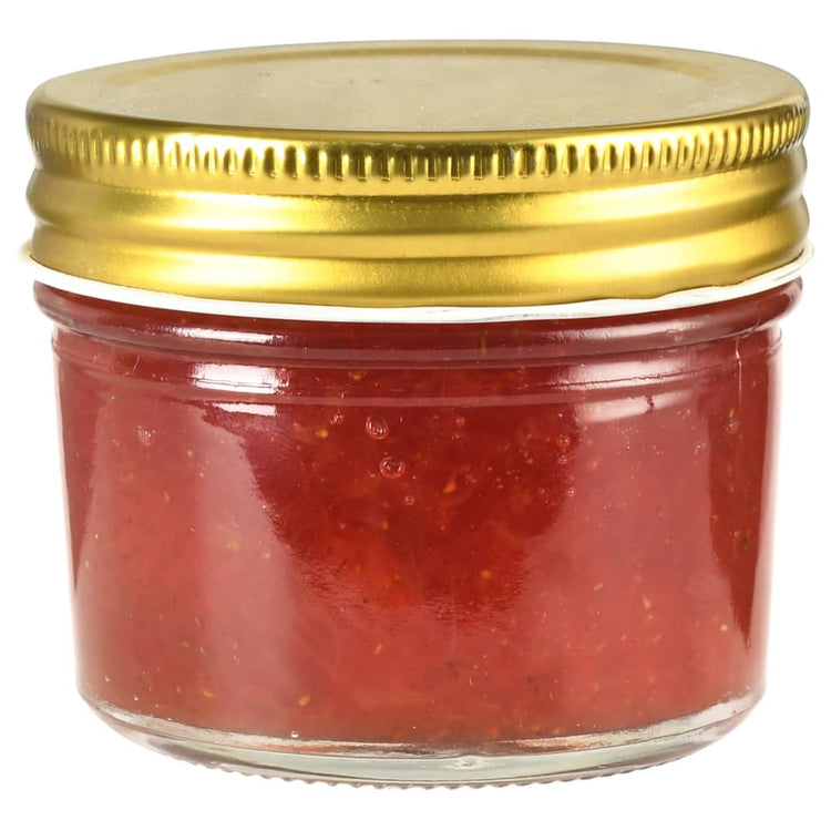 Vidaxl -Marmeladengläser mit goldgeläuteten Deckeln 48 Stcs 110 ml Glas