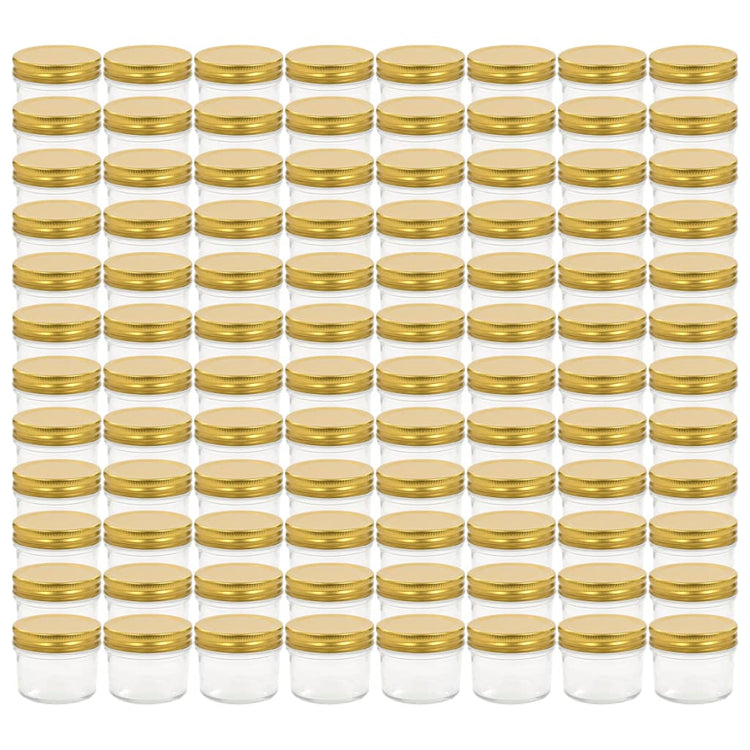 Vidaxxl Marmeladengläser mit goldfarbenem Deckel 96 Stück 110 ml Glas