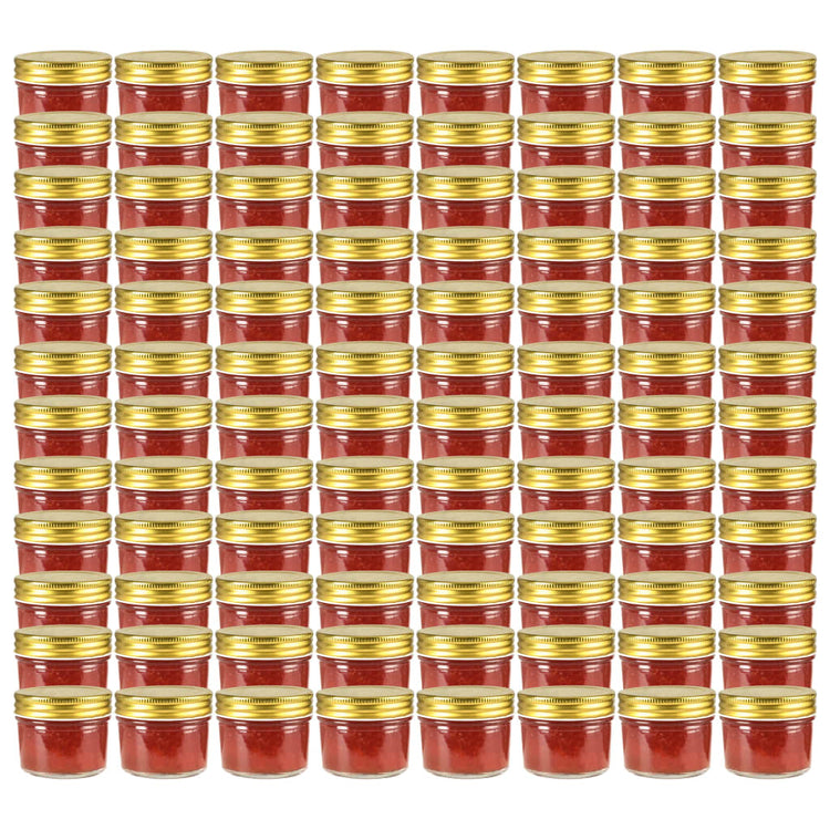 Vidaxxl Marmeladengläser mit goldfarbenem Deckel 96 Stück 110 ml Glas