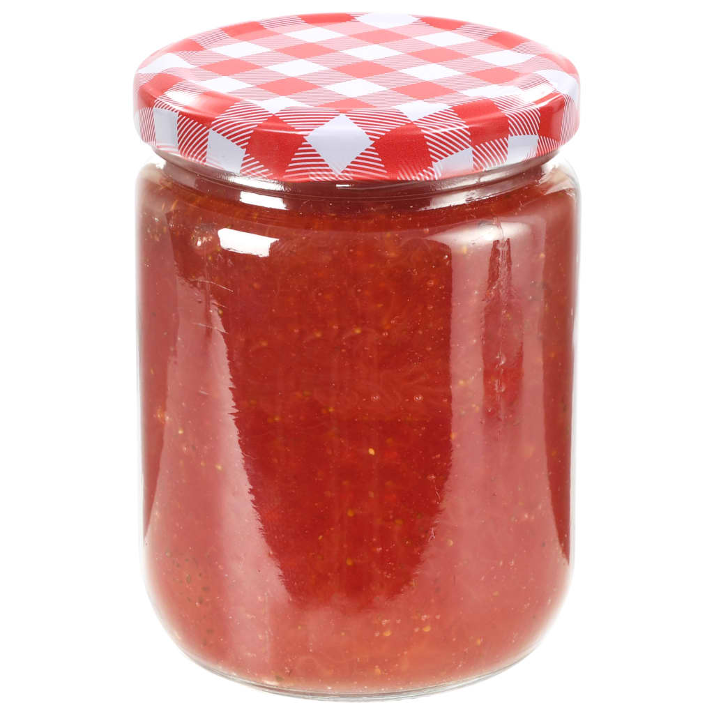 Vidaxl -Marmeladengläser mit roten Deckeln 96 ST 230 ml Glas