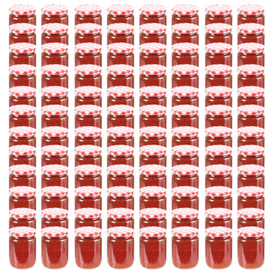 Vidaxl -Marmeladengläser mit roten Deckeln 96 ST 230 ml Glas