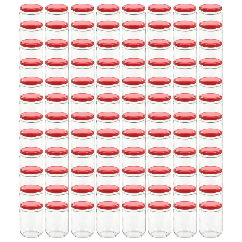 Vidaxl -Marmeladengläser mit roten Deckeln 96 ST 230 ml Glas