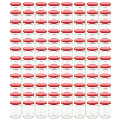 Vidaxl -Marmeladengläser mit roten Deckeln 96 ST 230 ml Glas