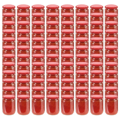 Vidaxl -Marmeladengläser mit roten Deckeln 96 ST 230 ml Glas