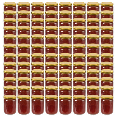 Vidaxl -Marmeladengläser mit goldfarbenen Deckeln 96 ST 230 ml Glas