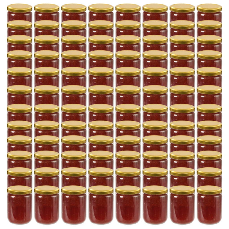 Vidaxl -Marmeladengläser mit goldfarbenen Deckeln 96 ST 230 ml Glas