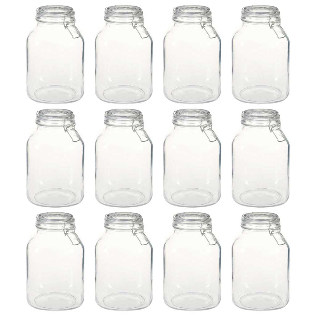 Vidaxl Gläser mit Verschluss 12 Stück 3 l Glas