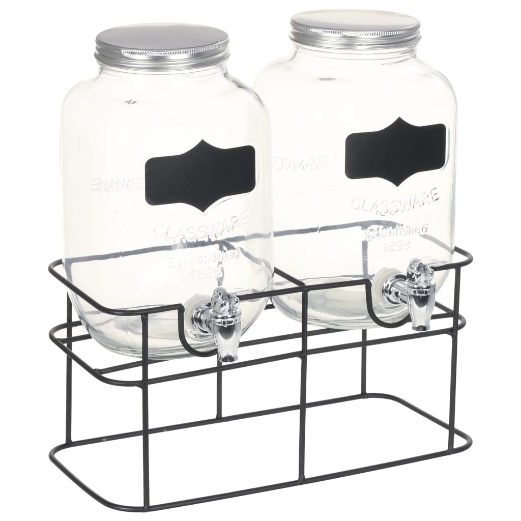 Vidaxl -Getränkespender 2 ST mit Standard 2 x 4 l Glas