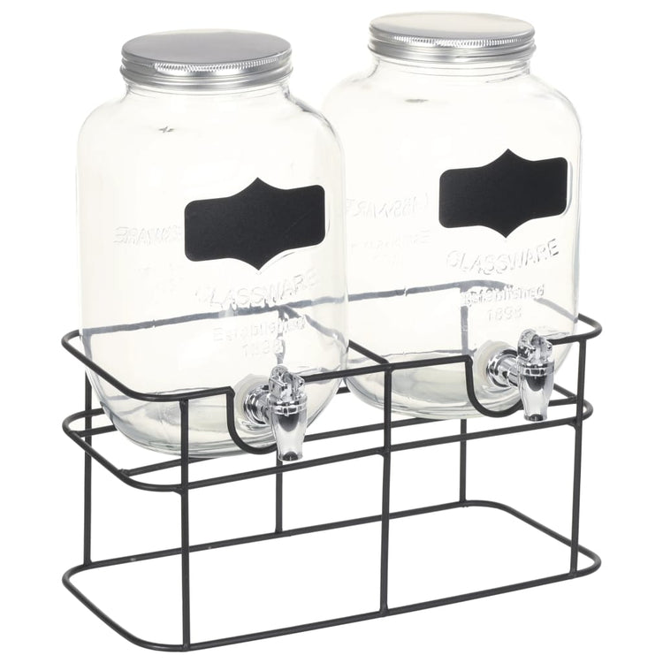 Vidaxl -Getränkespender 2 ST mit Standard 2 x 4 l Glas