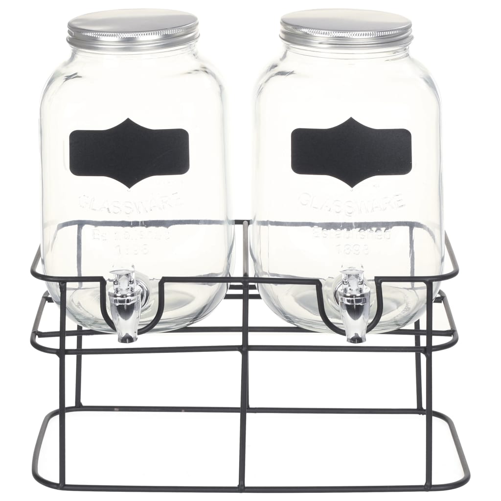 Vidaxl -Getränkespender 2 ST mit Standard 2 x 4 l Glas
