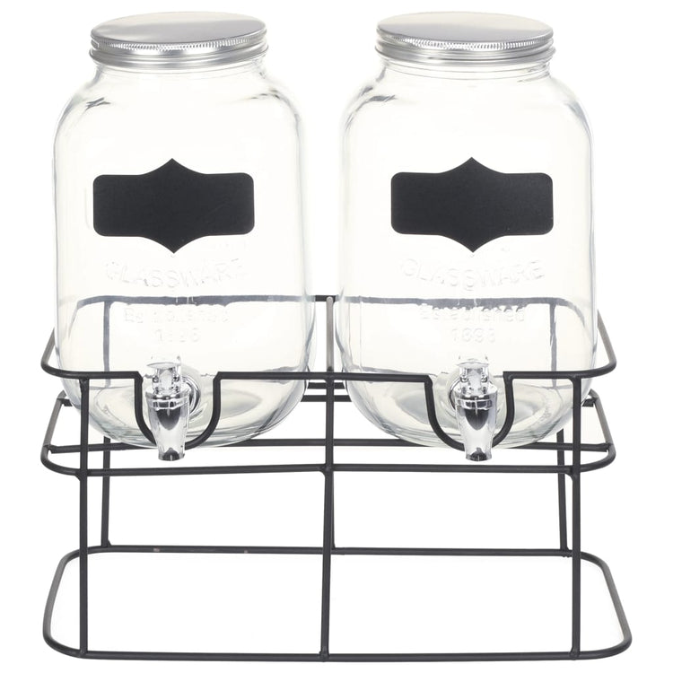 Vidaxl -Getränkespender 2 ST mit Standard 2 x 4 l Glas