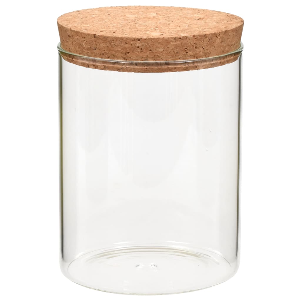 Vidaxl -Aufbewahrungstöpfe mit Korkdeckel 6 ST 650 ml Glas