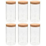 Vidaxl -Aufbewahrungstöpfe mit Korkdeckel 6 ST 1100 ml Glas - afbeelding 2