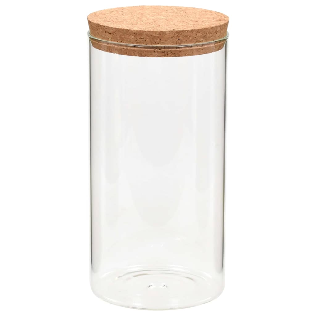 Vidaxl -Aufbewahrungstöpfe mit Korkdeckel 6 ST 1100 ml Glas