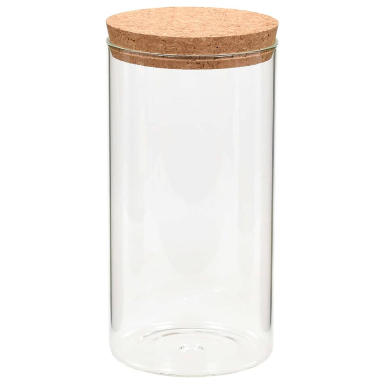 Vidaxl -Aufbewahrungstöpfe mit Korkdeckel 6 ST 1100 ml Glas
