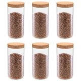 Vidaxl -Aufbewahrungstöpfe mit Korkdeckel 6 ST 1100 ml Glas - afbeelding 1