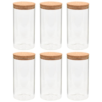 Vidaxl -Aufbewahrungstöpfe mit Korkdeckel 6 St 1400 ml Glas