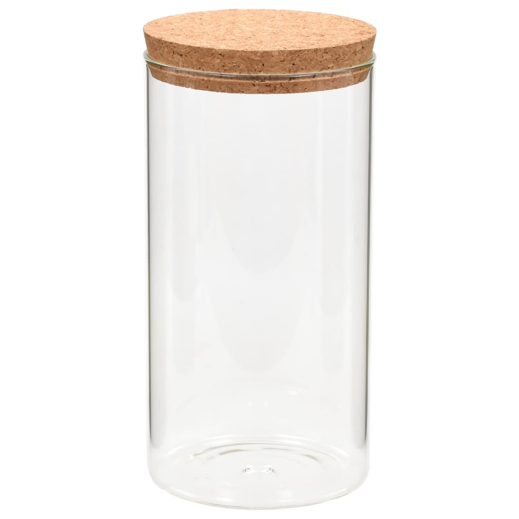 Vidaxl -Aufbewahrungstöpfe mit Korkdeckel 6 St 1400 ml Glas