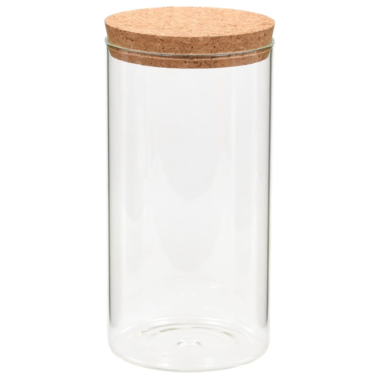 Vidaxl -Aufbewahrungstöpfe mit Korkdeckel 6 St 1400 ml Glas
