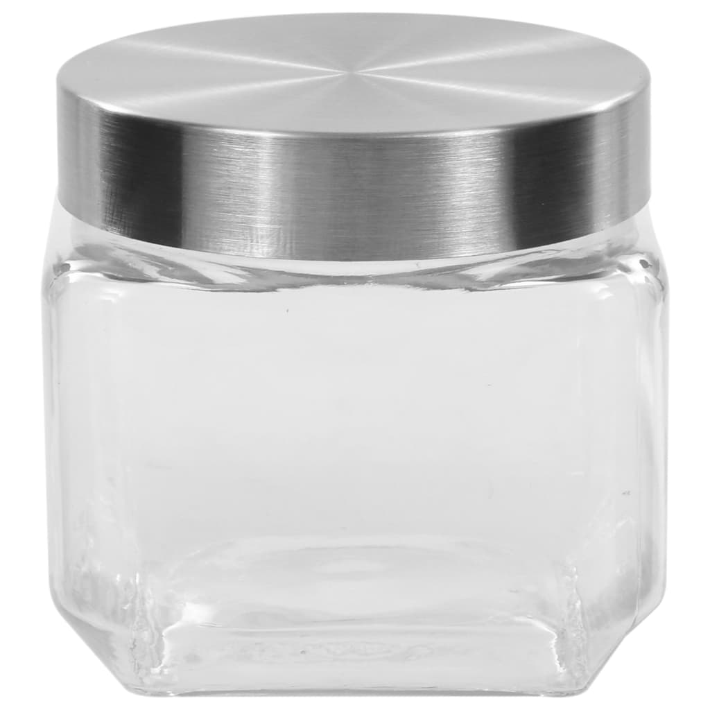 VIDAXL -Speichertöpfe mit silberfarbenem Deckel 6 ST 800 ml