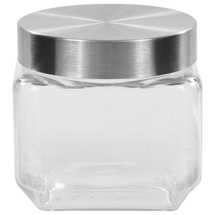 VIDAXL -Speichertöpfe mit silberfarbenem Deckel 6 ST 800 ml