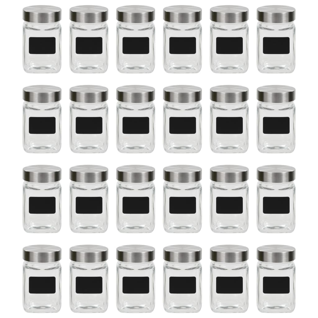 Vidaxl -Speichertöpfe mit Aufklebern 24 ST 300 ml