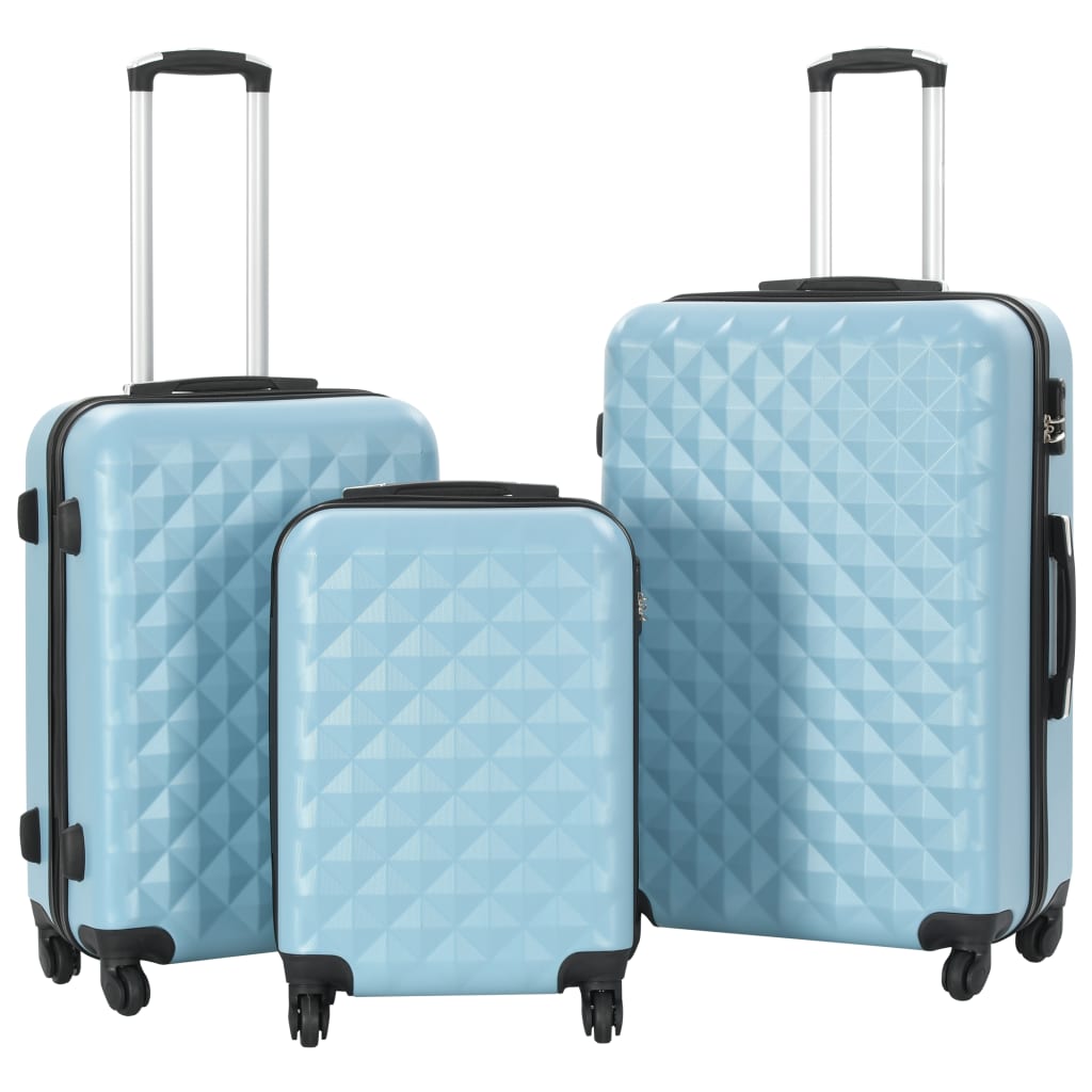 Vidaxl 3-teiliges hartes Gepäckblau