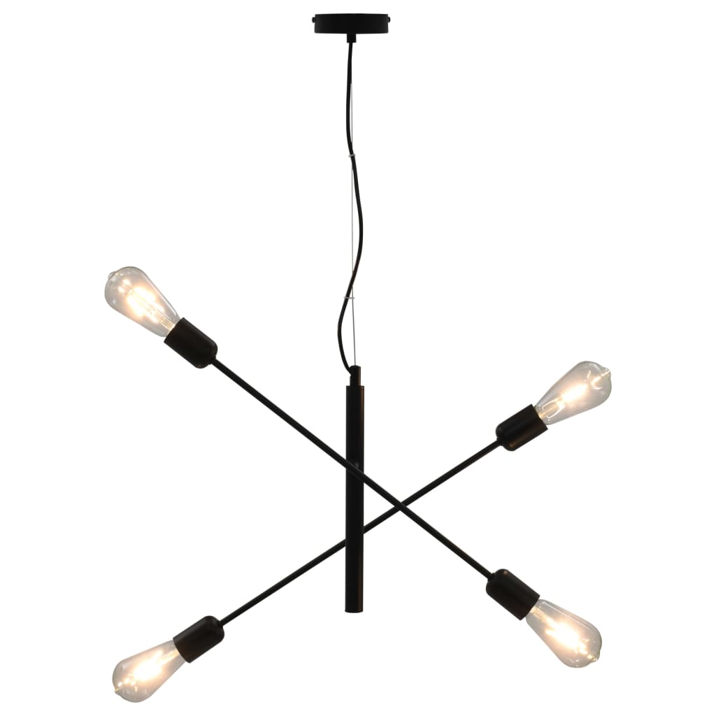 Vidaxl Deckenlampe mit Filamentbirnen 2 W E27 Schwarz