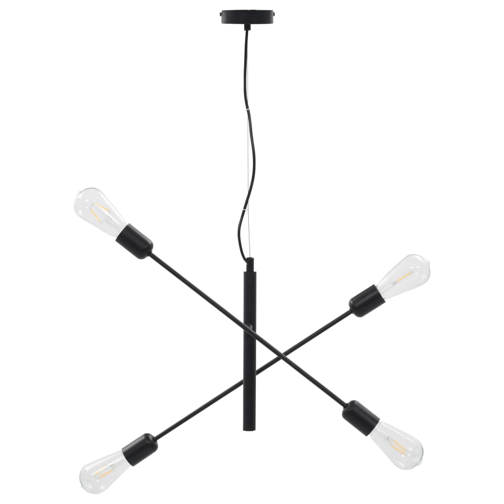 Vidaxl Deckenlampe mit Filamentbirnen 2 W E27 Schwarz