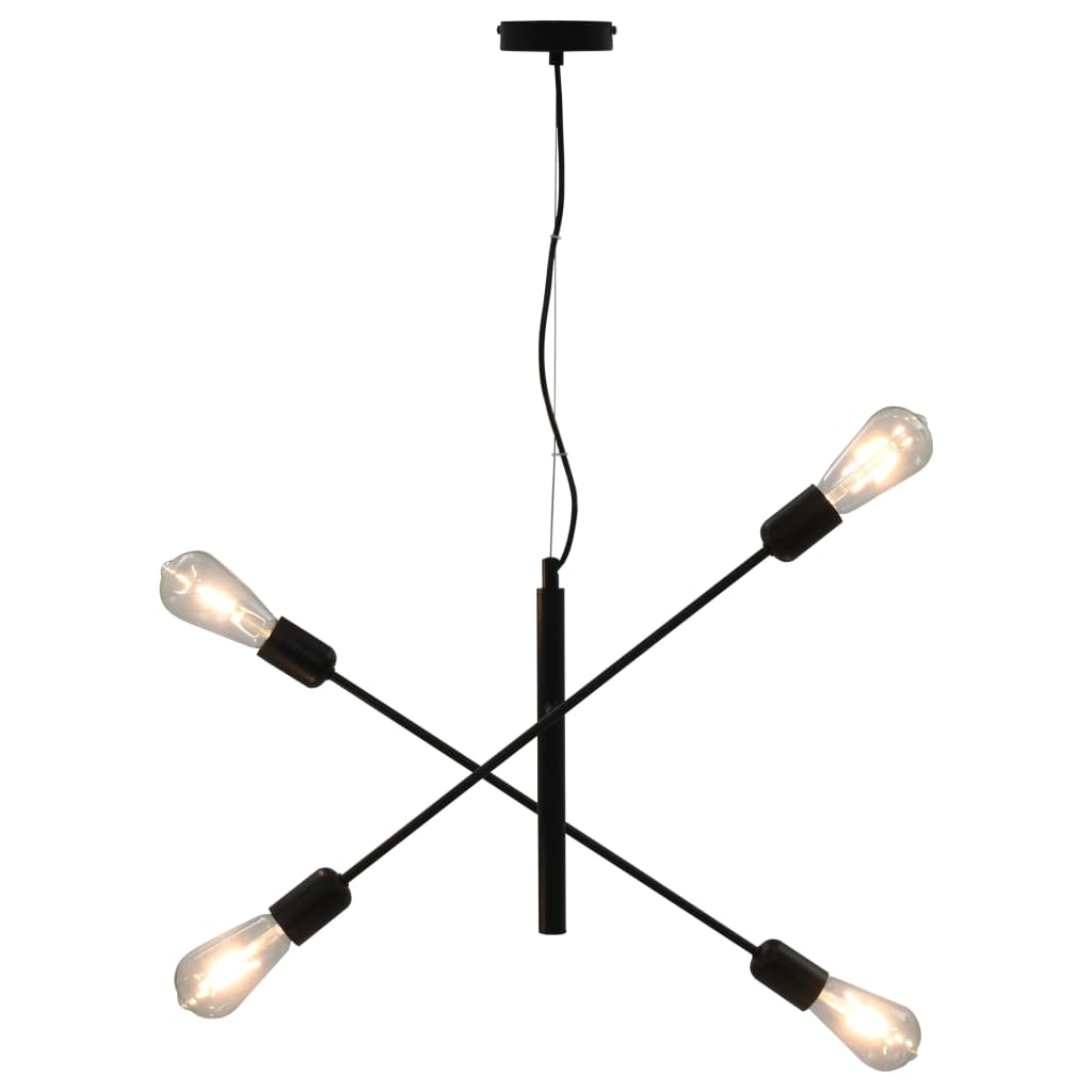 Vidaxl Deckenlampe mit Filamentbirnen 2 W E27 Schwarz