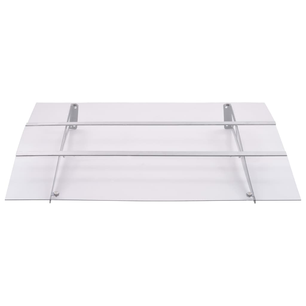 Vidaxl -Tür -Baldachin 120 x 90 cm Polycarbonat Silber und transparent