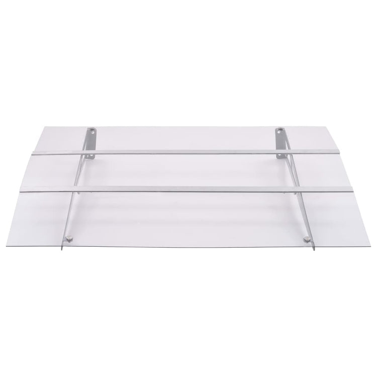 Vidaxl -Tür -Baldachin 120 x 90 cm Polycarbonat Silber und transparent