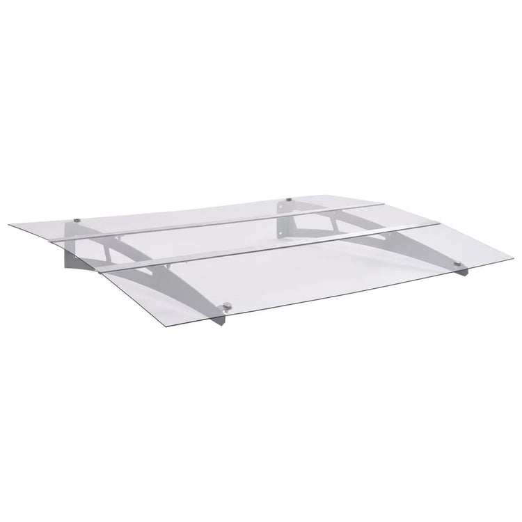 Vidaxx Türvordach 150x90 cm pet silberfarben und transparent