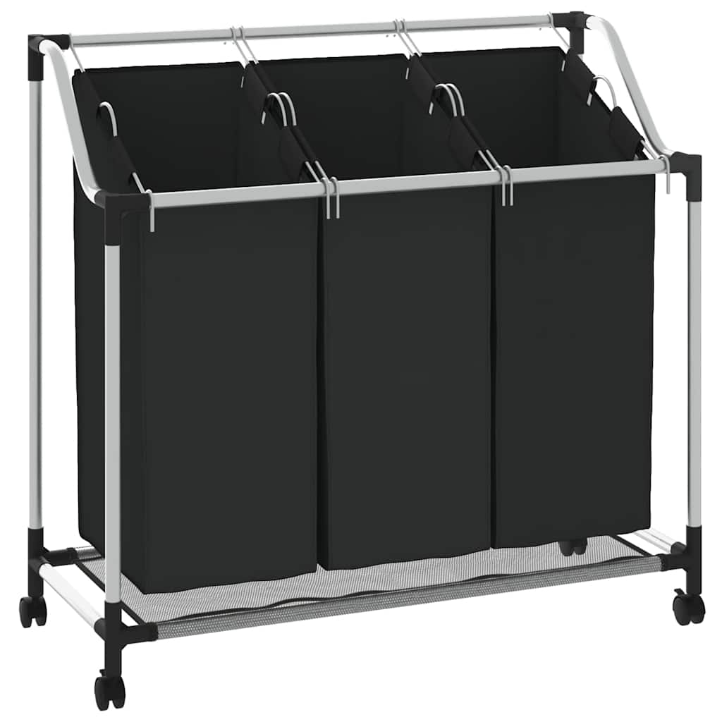 Vidaxl WASS -Sourter mit 3 Machen Staal Schwarz