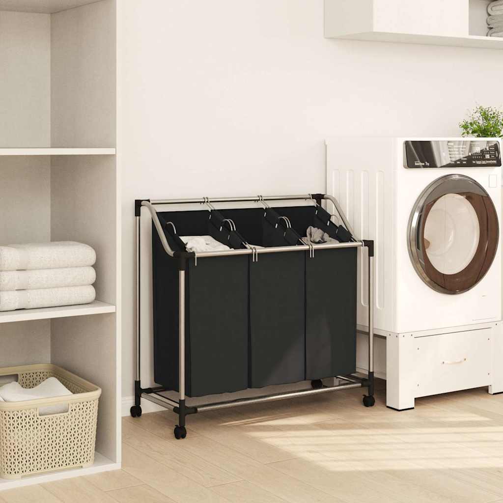 Vidaxl WASS -Sourter mit 3 Machen Staal Schwarz