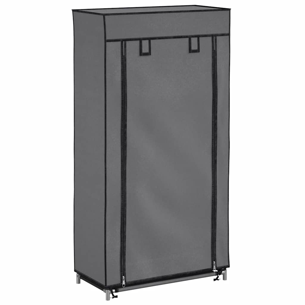 Vidaxl -Schuhschrank mit Abdeckung 58x28x106 cm Stoff grau