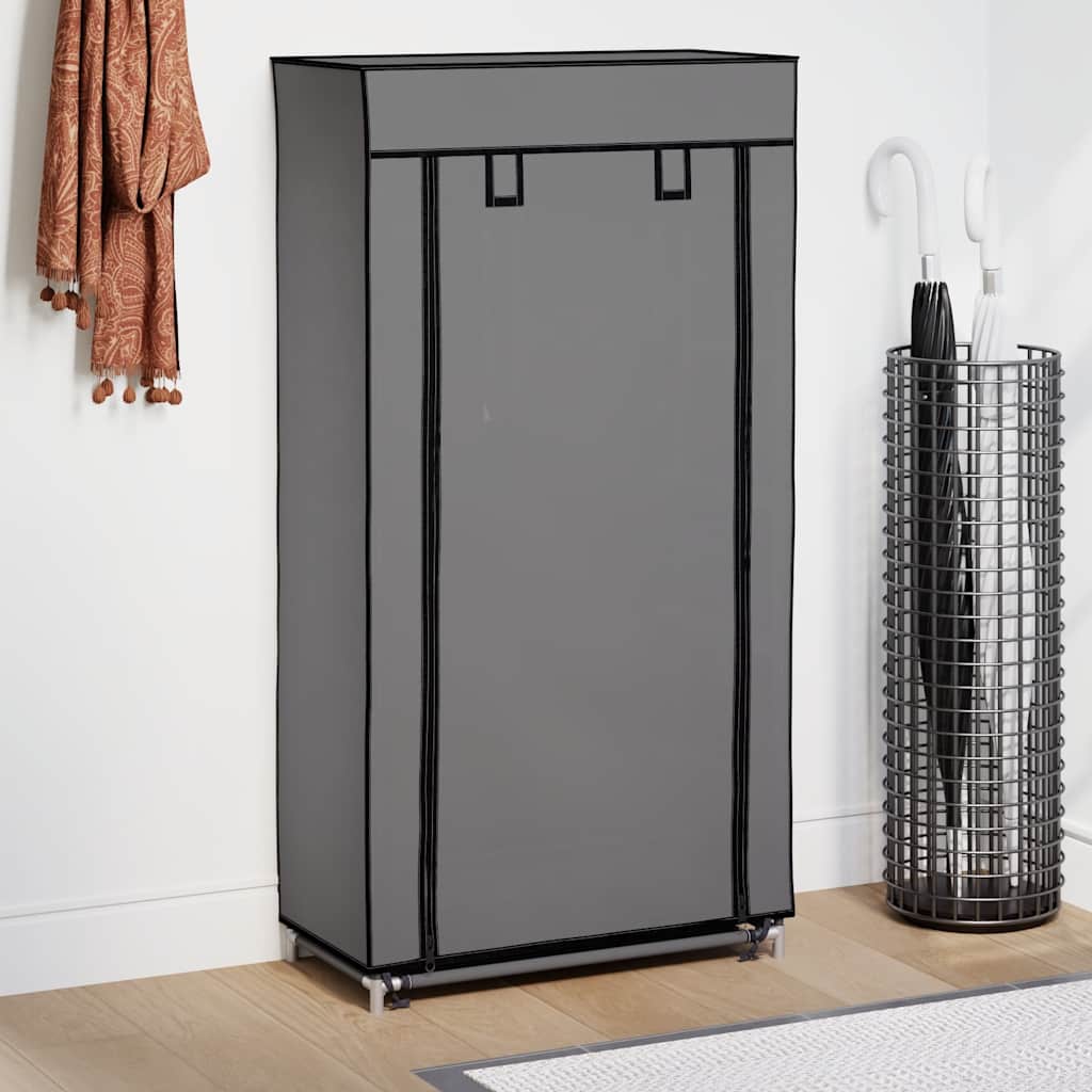 Vidaxl -Schuhschrank mit Abdeckung 58x28x106 cm Stoff grau