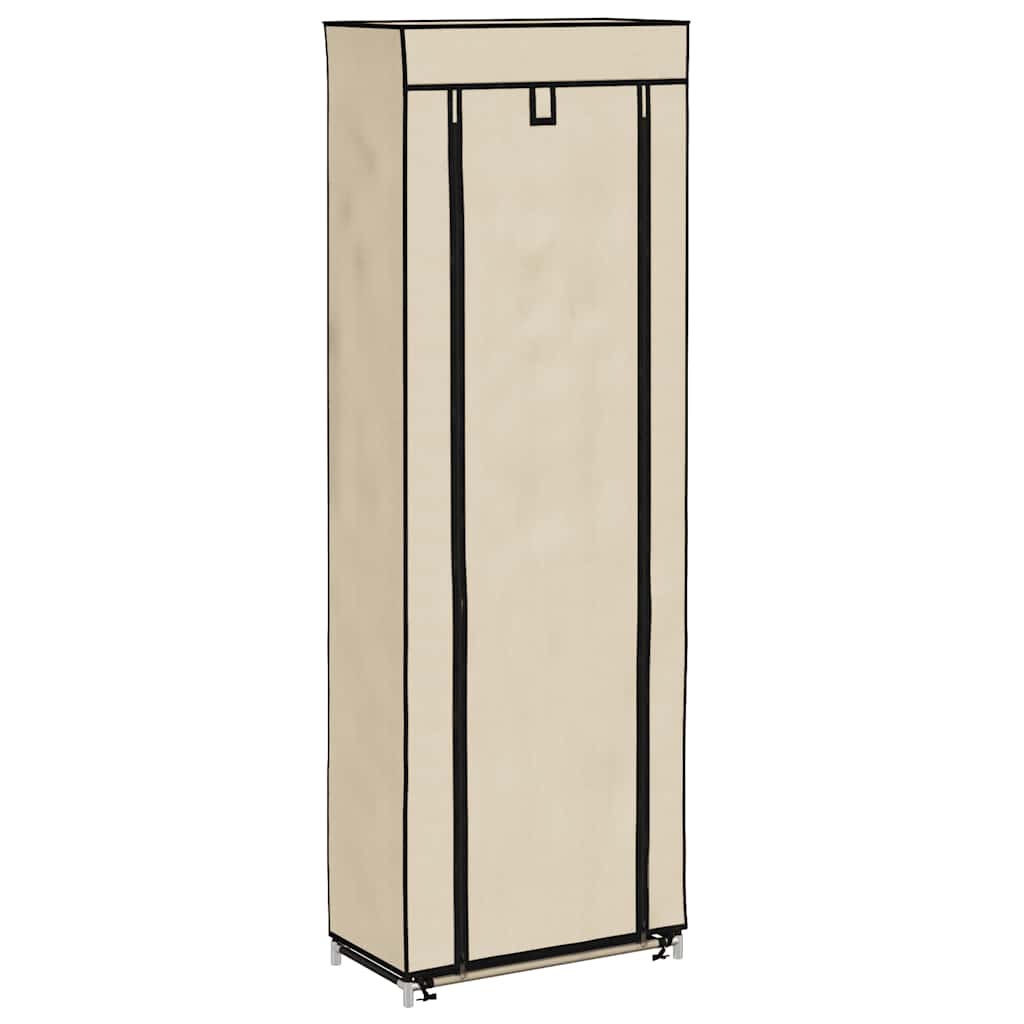 Vidaxl -Schuhschrank mit Abdeckung 57x29x162 cm Stoffcreme