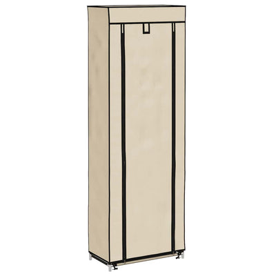 Vidaxl -Schuhschrank mit Abdeckung 57x29x162 cm Stoffcreme