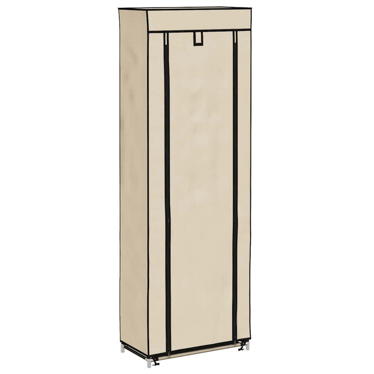 Vidaxl -Schuhschrank mit Abdeckung 57x29x162 cm Stoffcreme